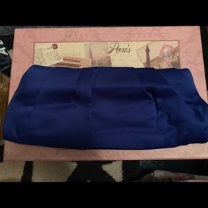 Royal blue satin clutch